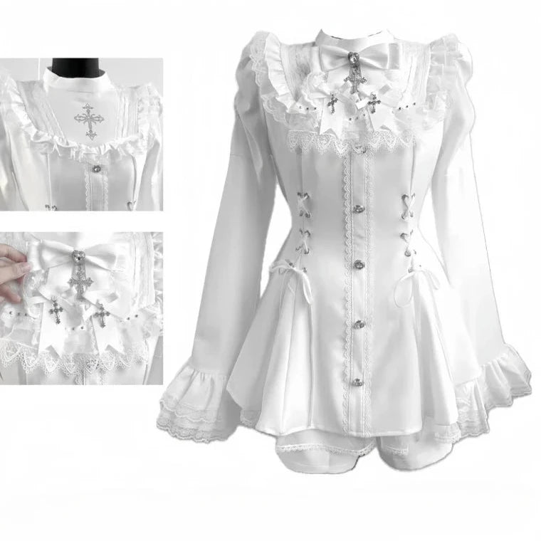 2-Teiliges Damen-Set – Oberteil mit Schnürung & Shorts
