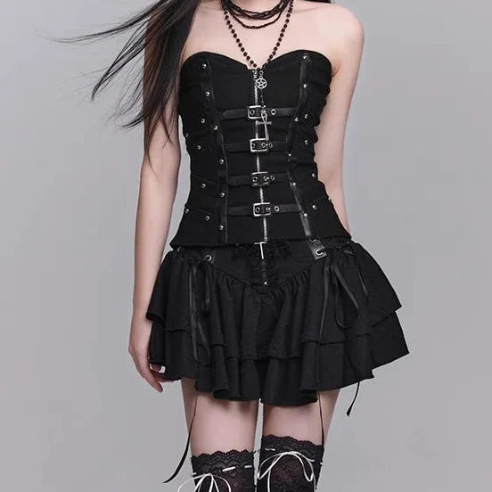 Gothic Corset Set / Gothic Minirock