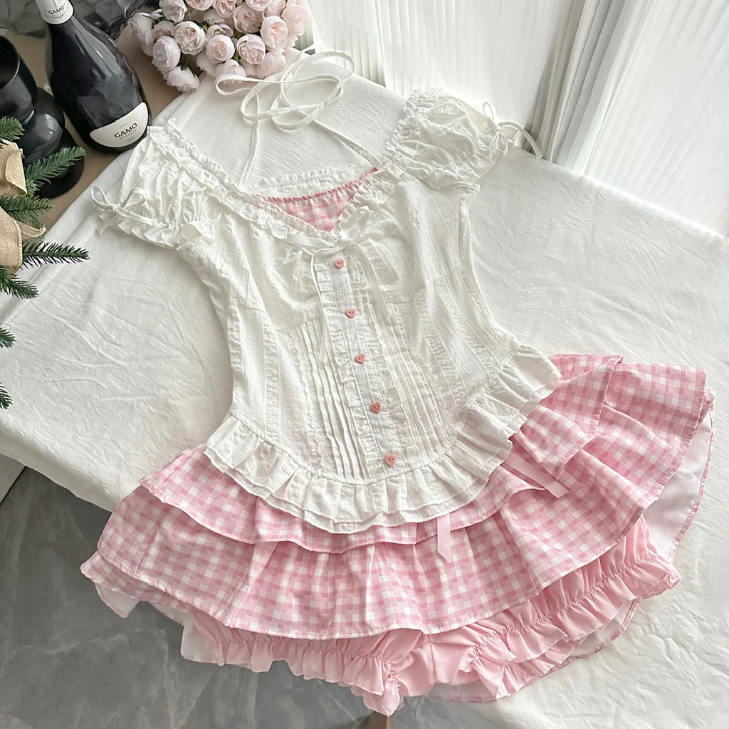 Kawaii Lolita 2 Teiler Rosa Princess Set