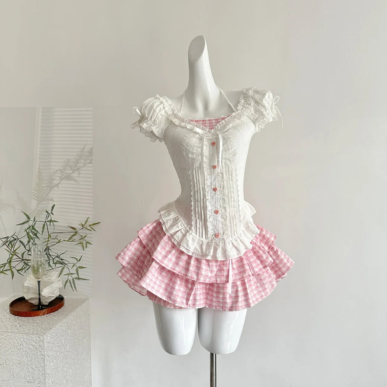 Kawaii Lolita 2 Teiler Rosa Princess Set