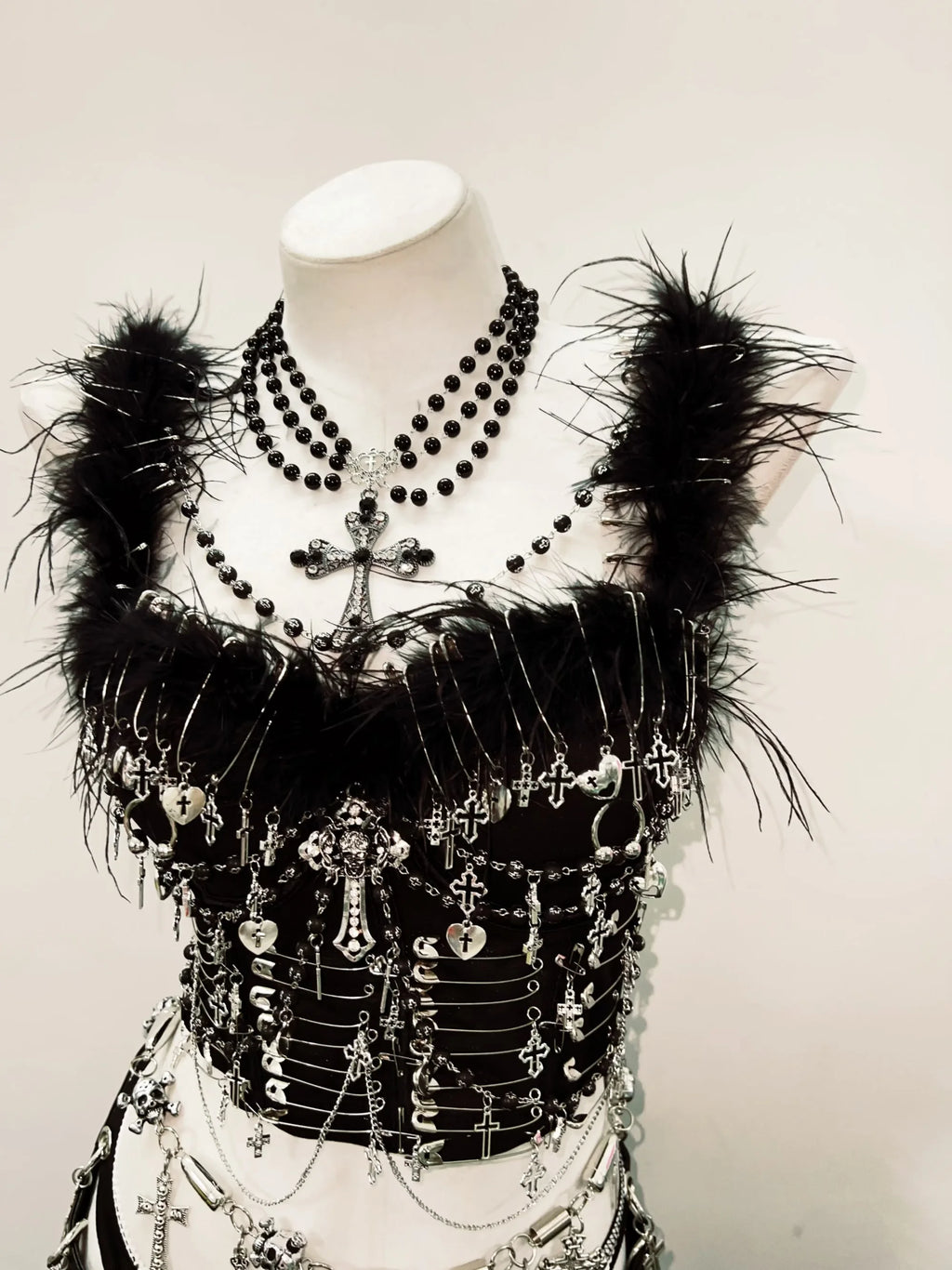 Y2K Bustier Top  – Gothic Crop Top für Damen