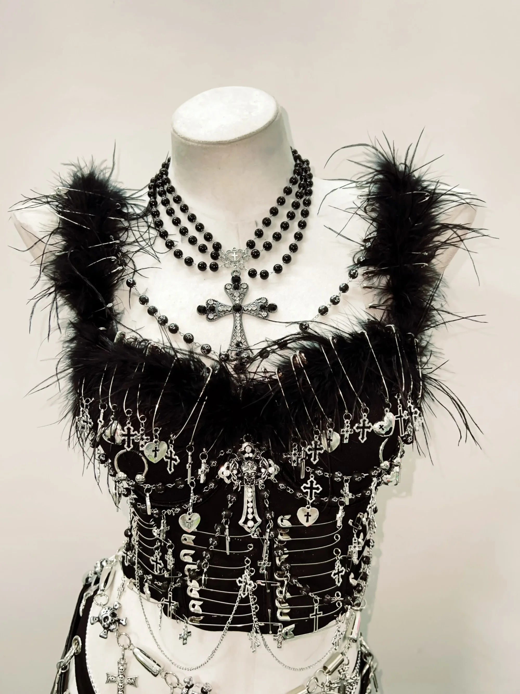 Y2K Bustier Top  – Gothic Crop Top für Damen