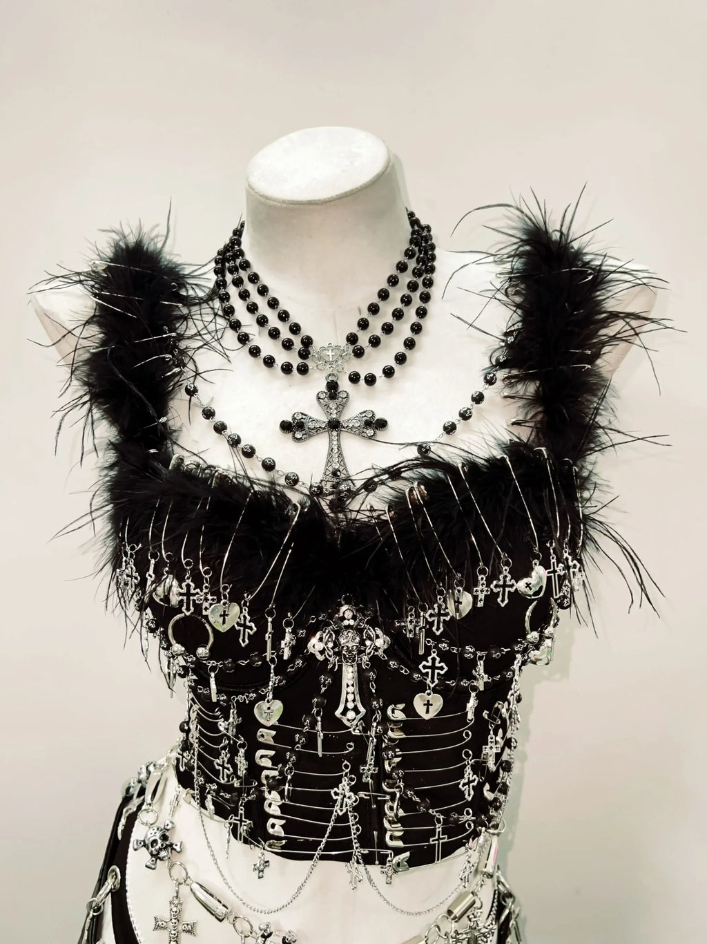 Y2K Bustier Top  – Gothic Crop Top für Damen