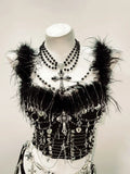 Y2K Bustier Top  – Gothic Crop Top für Damen