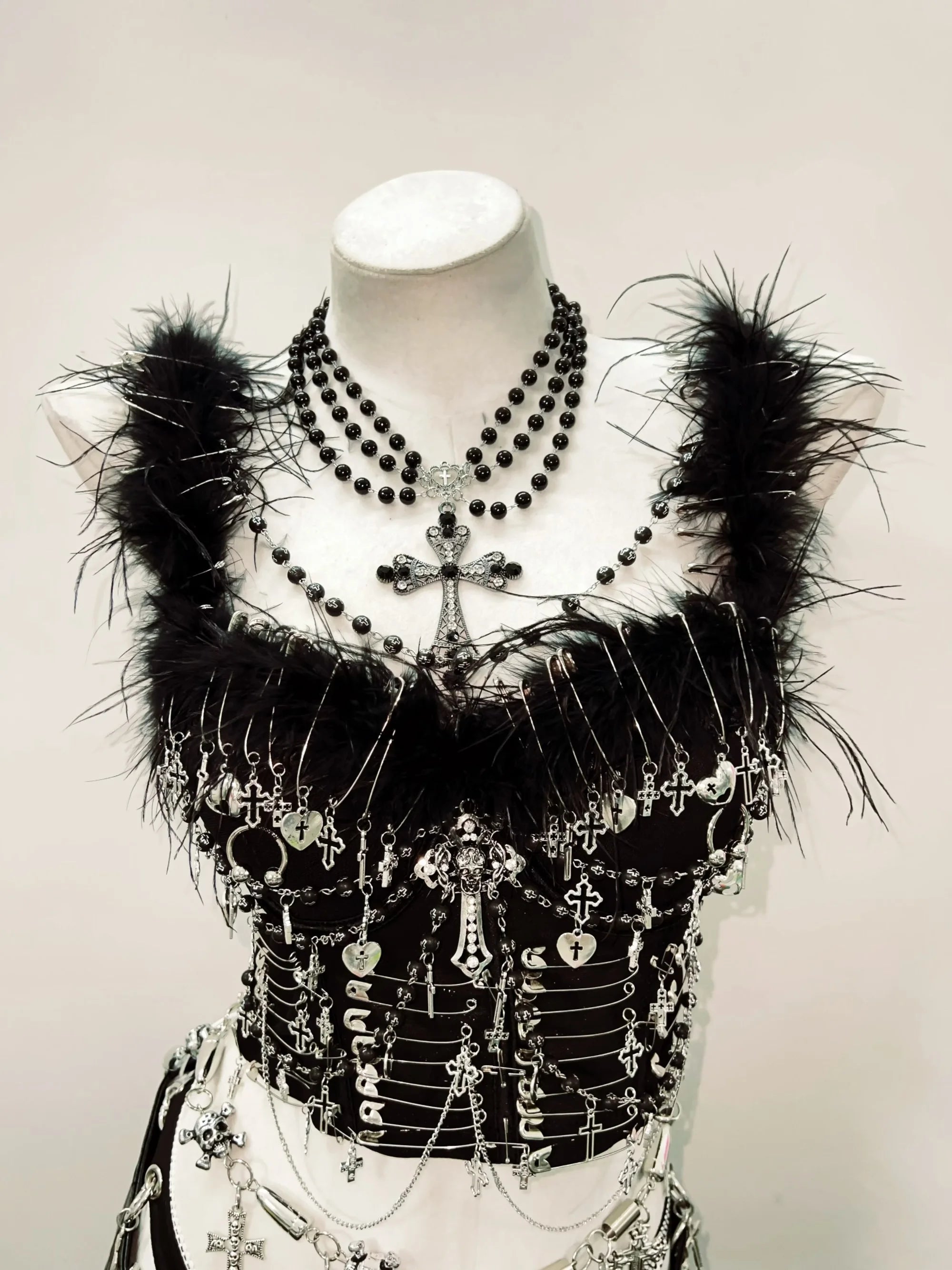 Y2K Bustier Top  – Gothic Crop Top für Damen