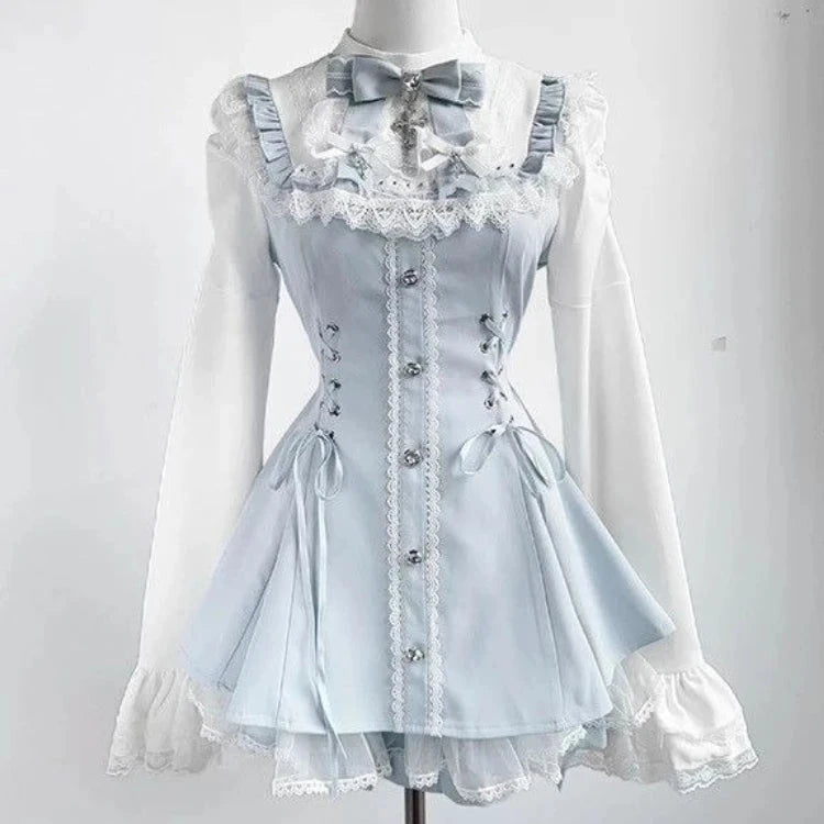 2-Teiliges Damen-Set – Oberteil mit Schnürung & Shorts