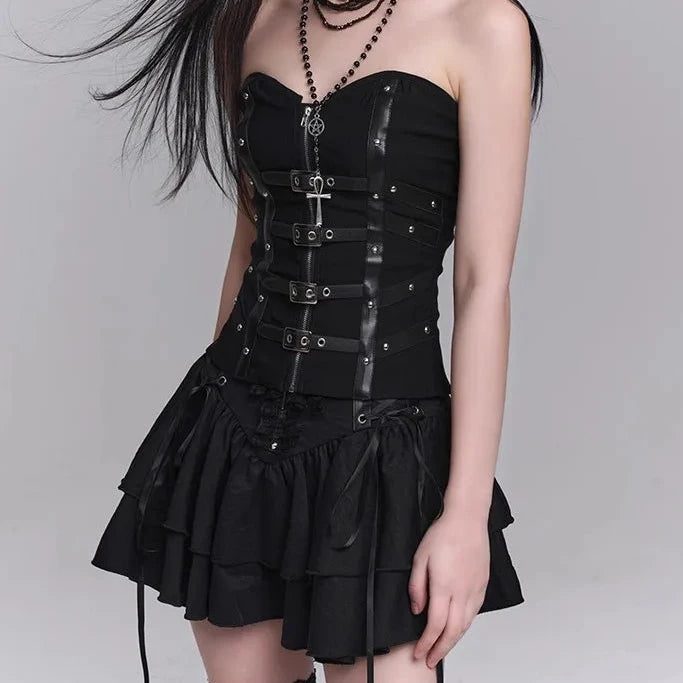 Gothic Corset Set / Gothic Minirock