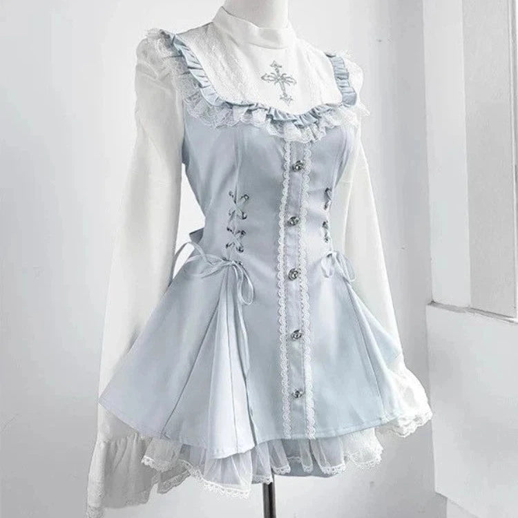 2-Teiliges Damen-Set – Oberteil mit Schnürung & Shorts