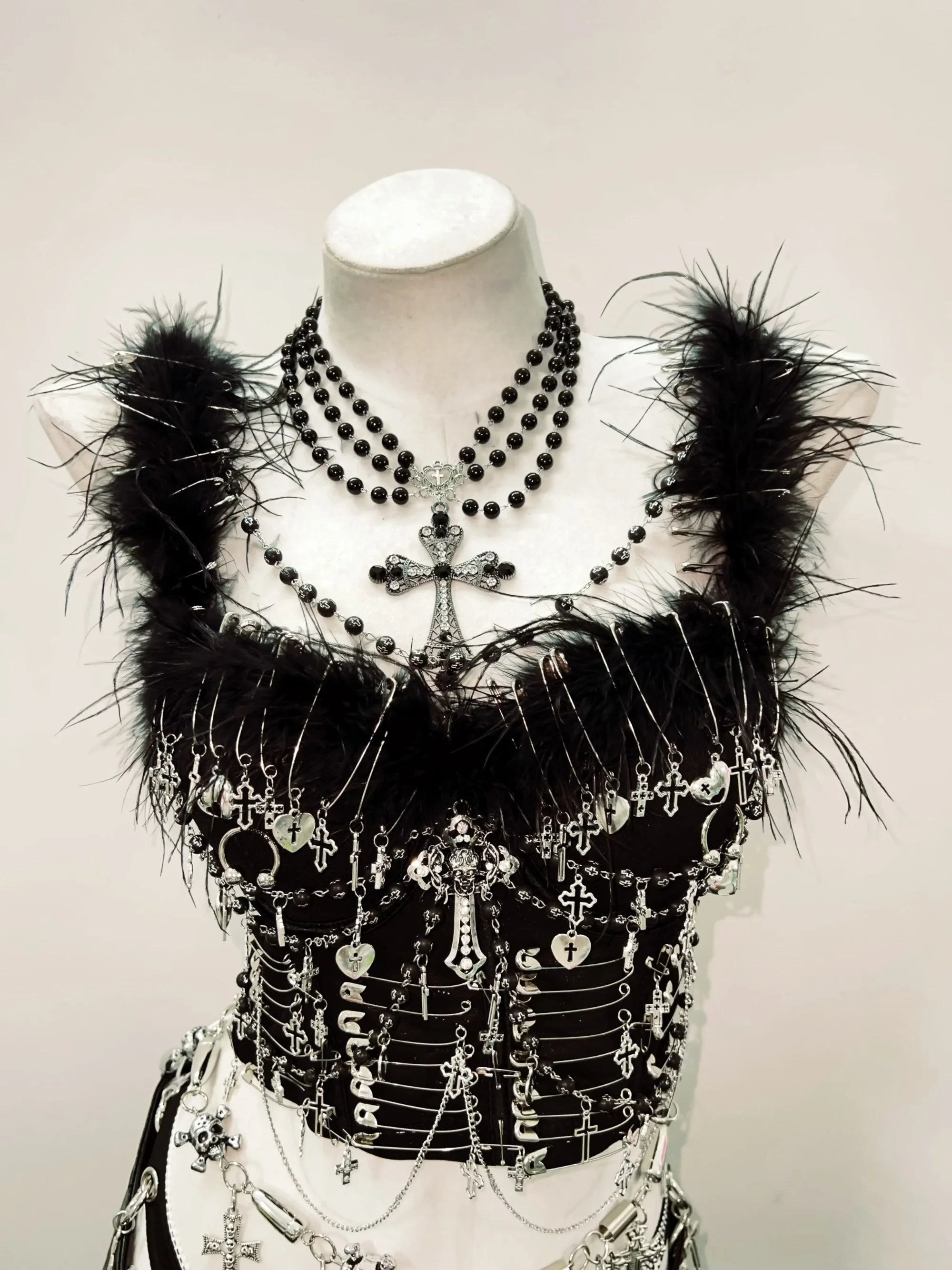 Y2K Bustier Top  – Gothic Crop Top für Damen