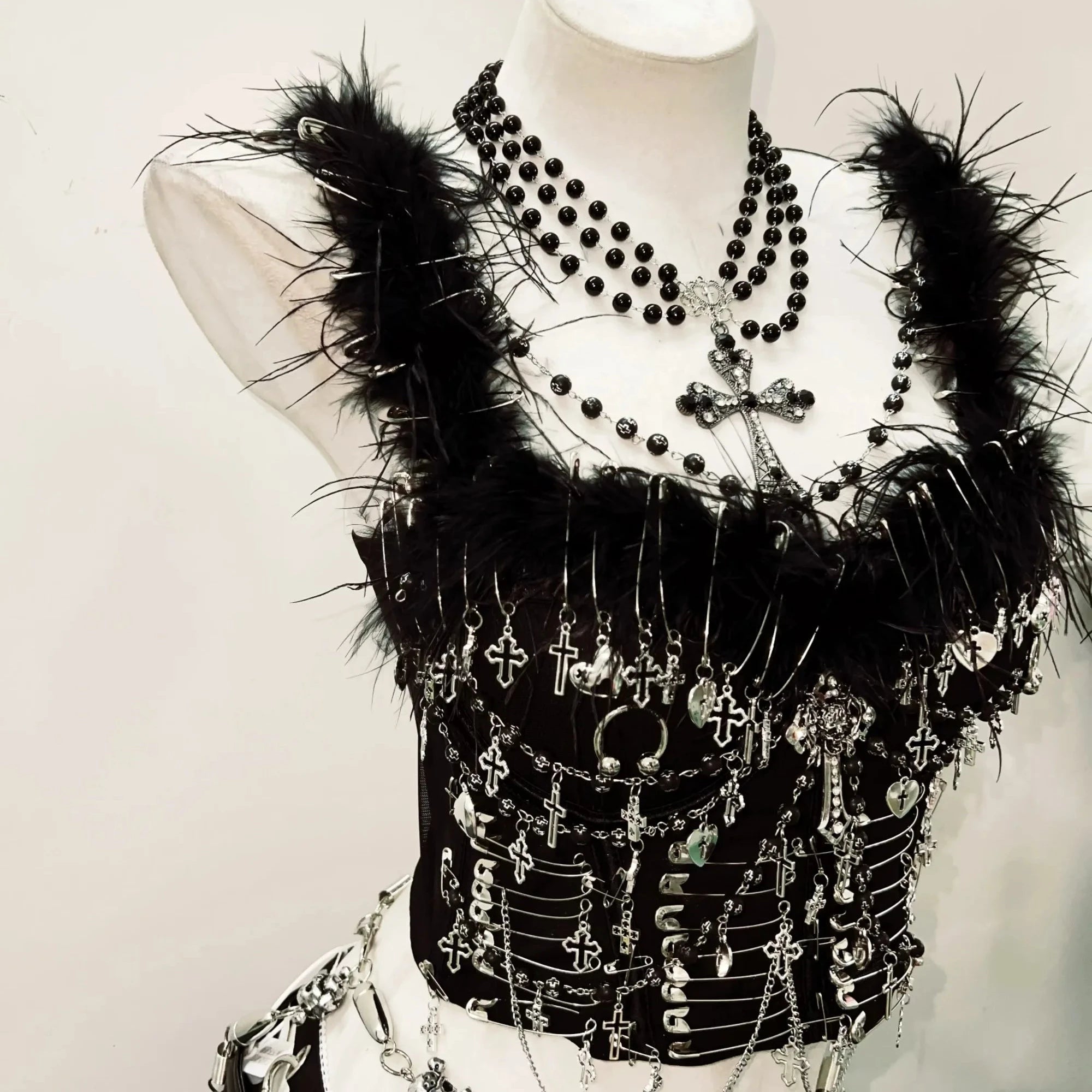 Y2K Bustier Top  – Gothic Crop Top für Damen